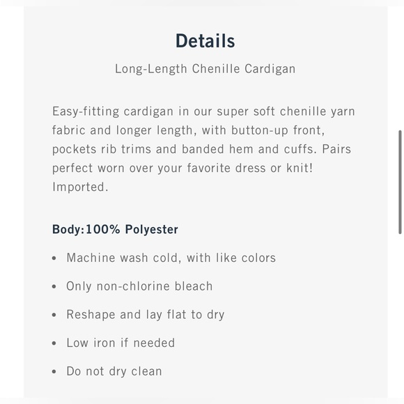 Abercrombie long-length chenille cardigan size xs - Picture 2 of 4